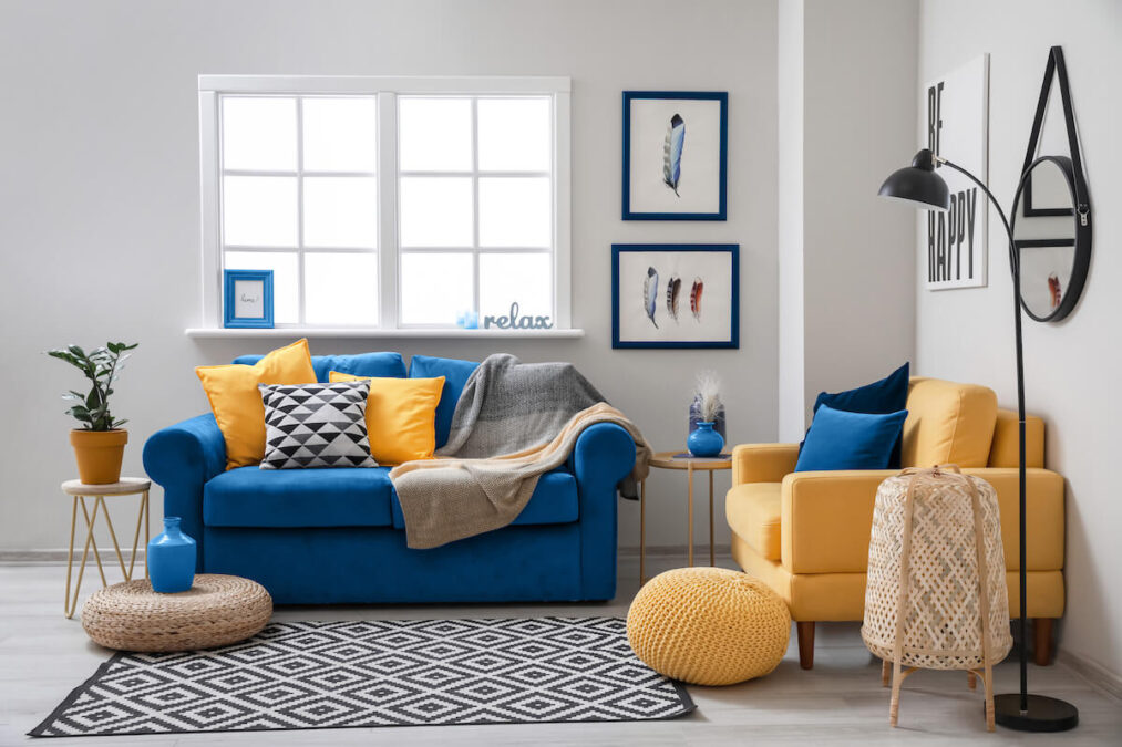 blue couch living room ideas